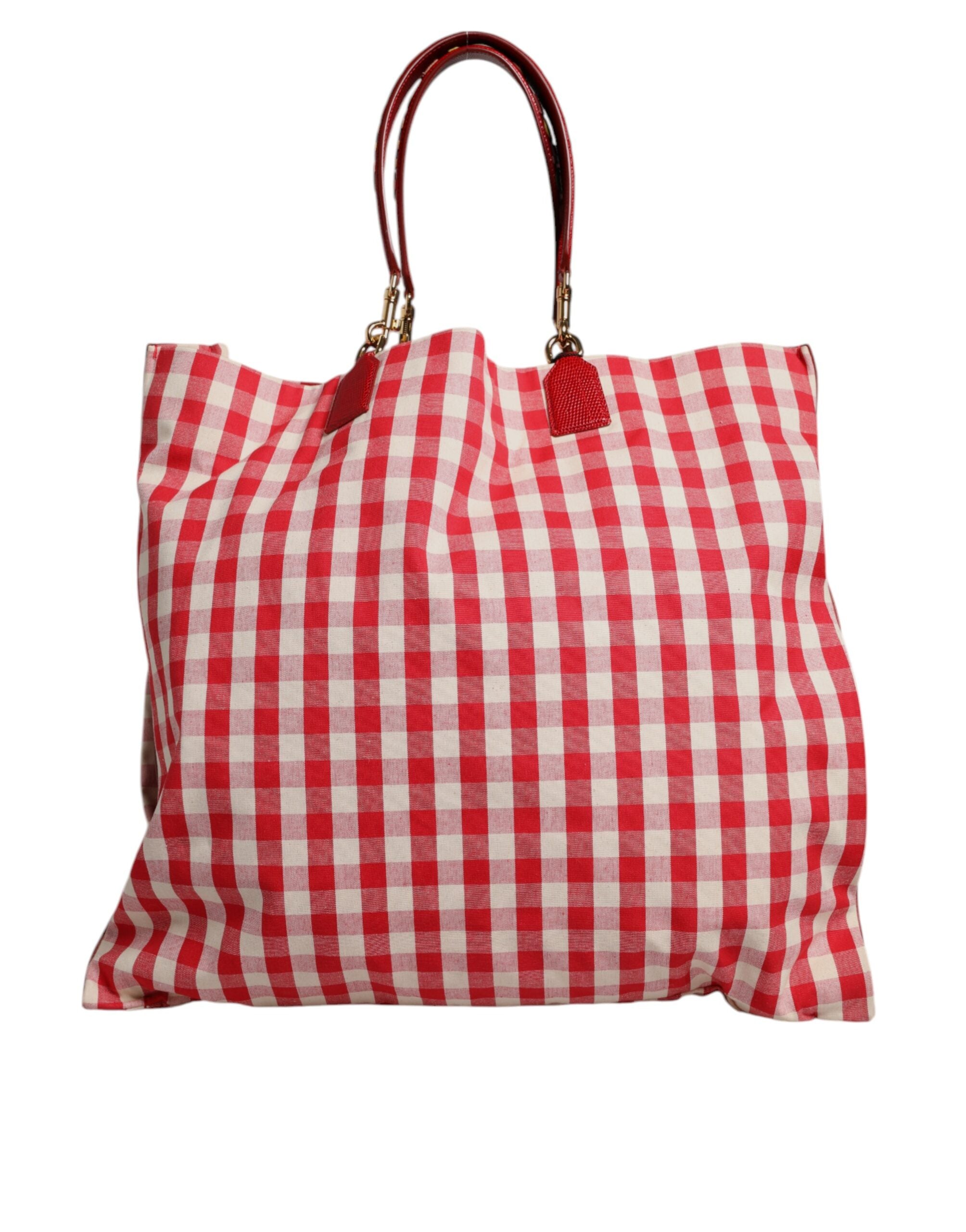 Dolce & Gabbana Red I Love Pizza Rhinestone Embellished Tote Bag