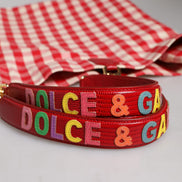 Dolce & Gabbana Red I Love Pizza Rhinestone Embellished Tote Bag