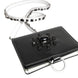 Dolce & Gabbana Black Leather Crystal Embellished Card Holder Wallet