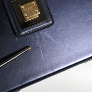 Dolce & Gabbana Blue DG BOX Lambskin Leather Crossbody Strap Bag