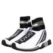 Dolce & Gabbana Λευκά Μαύρα Sorrento Socks Sneakers Παπούτσια