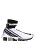 Dolce & Gabbana Λευκά Μαύρα Sorrento Socks Sneakers Παπούτσια