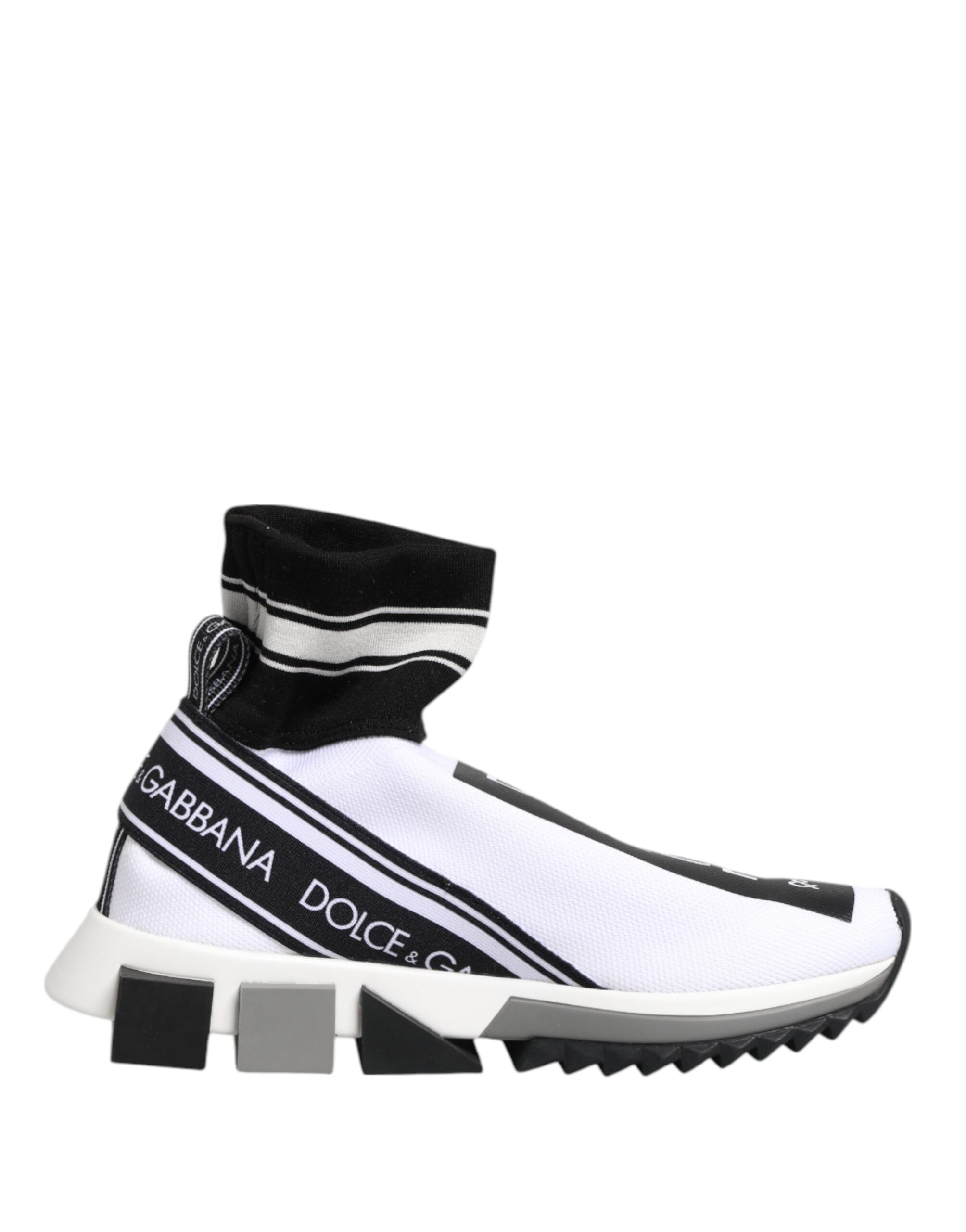 Dolce & Gabbana Λευκά Μαύρα Sorrento Socks Sneakers Παπούτσια