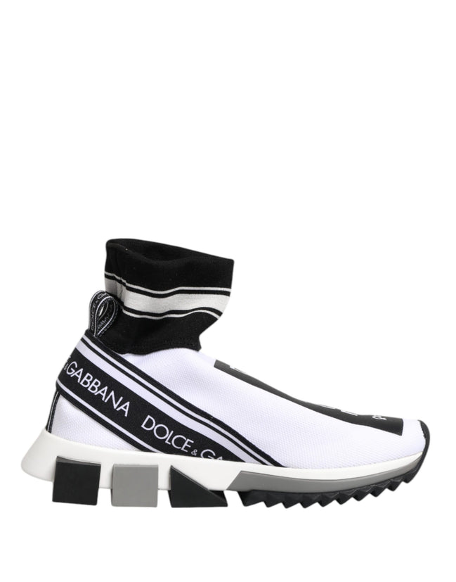 Dolce & Gabbana Λευκά Μαύρα Sorrento Socks Sneakers Παπούτσια