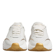 Dolce & Gabbana White Gold DAYMASTER Leather Sneakers Shoes