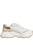 Dolce & Gabbana White Gold DAYMASTER Leather Sneakers Shoes
