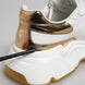 Dolce & Gabbana White Gold DAYMASTER Leather Sneakers Shoes