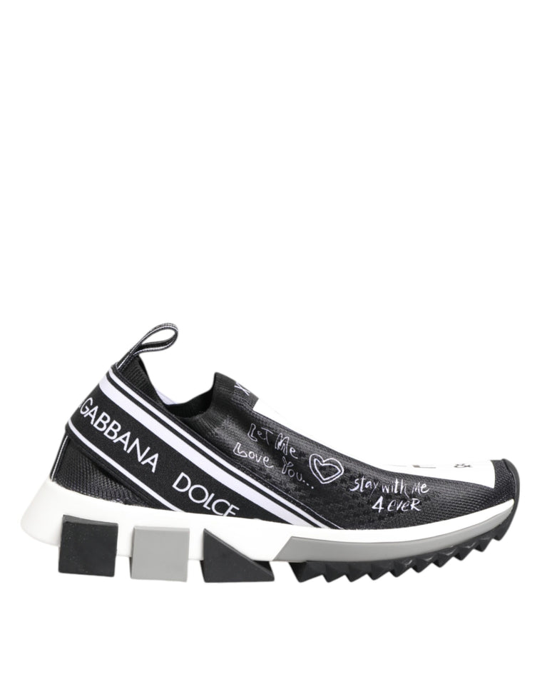 Dolce & Gabbana Μαύρα και Λευκά Sneakers Sorrento Χαμηλού Ύψους