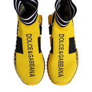 Dolce & Gabbana Yellow Black Sorrento Socks Sneakers Shoes