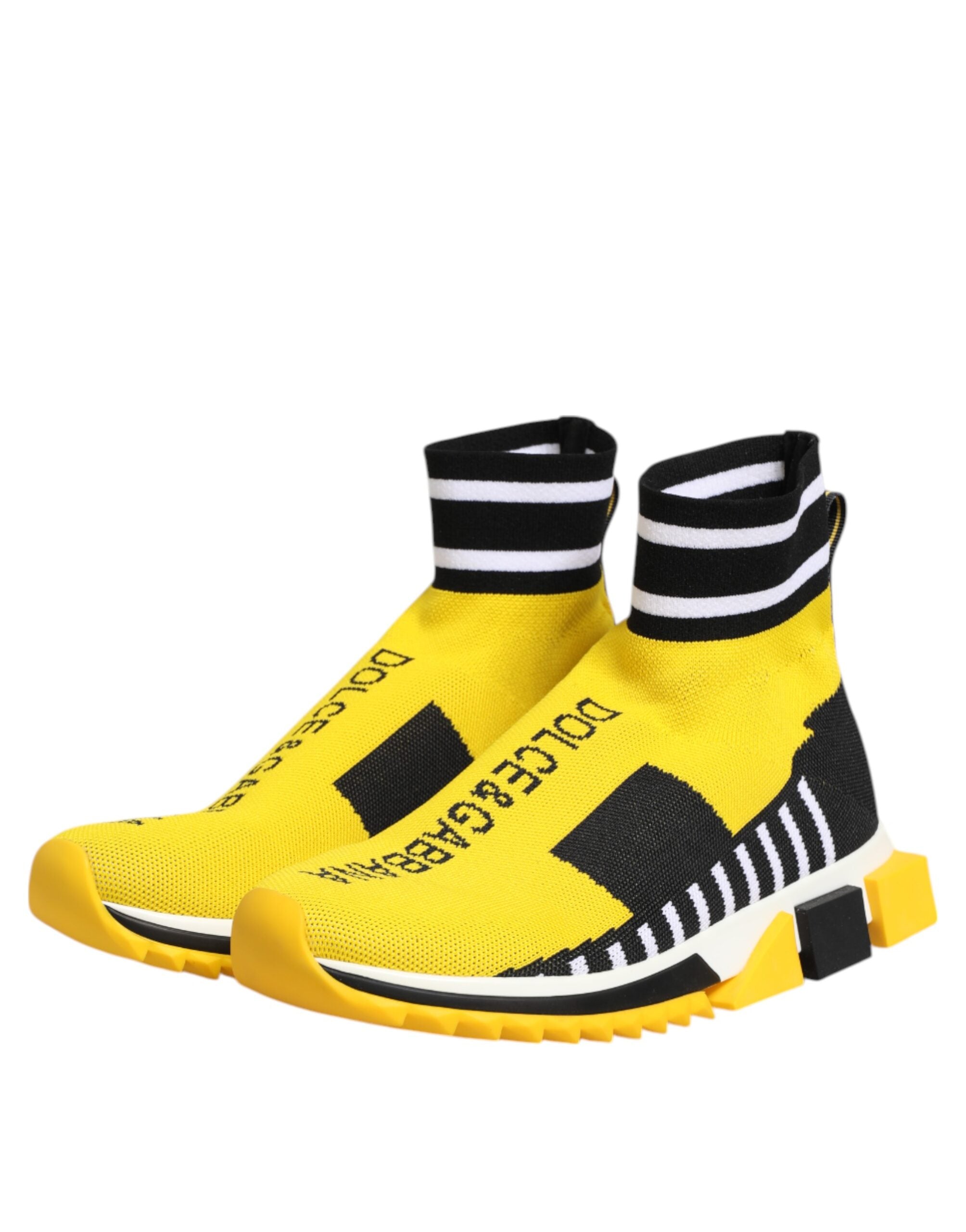 Dolce & Gabbana Κίτρινα Μαύρα Παπούτσια Sneakers Sorrento Socks