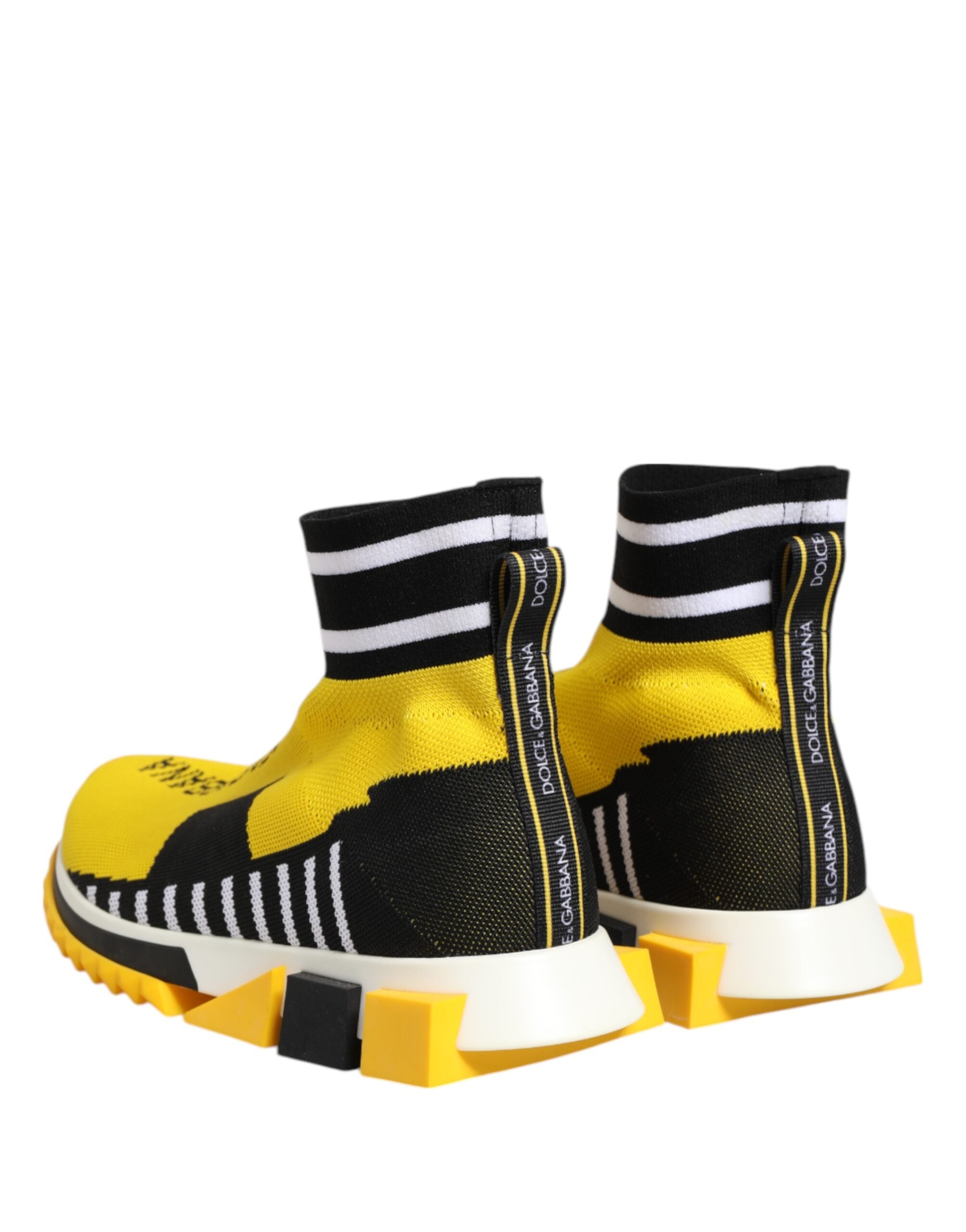 Dolce & Gabbana Κίτρινα Μαύρα Παπούτσια Sneakers Sorrento Socks