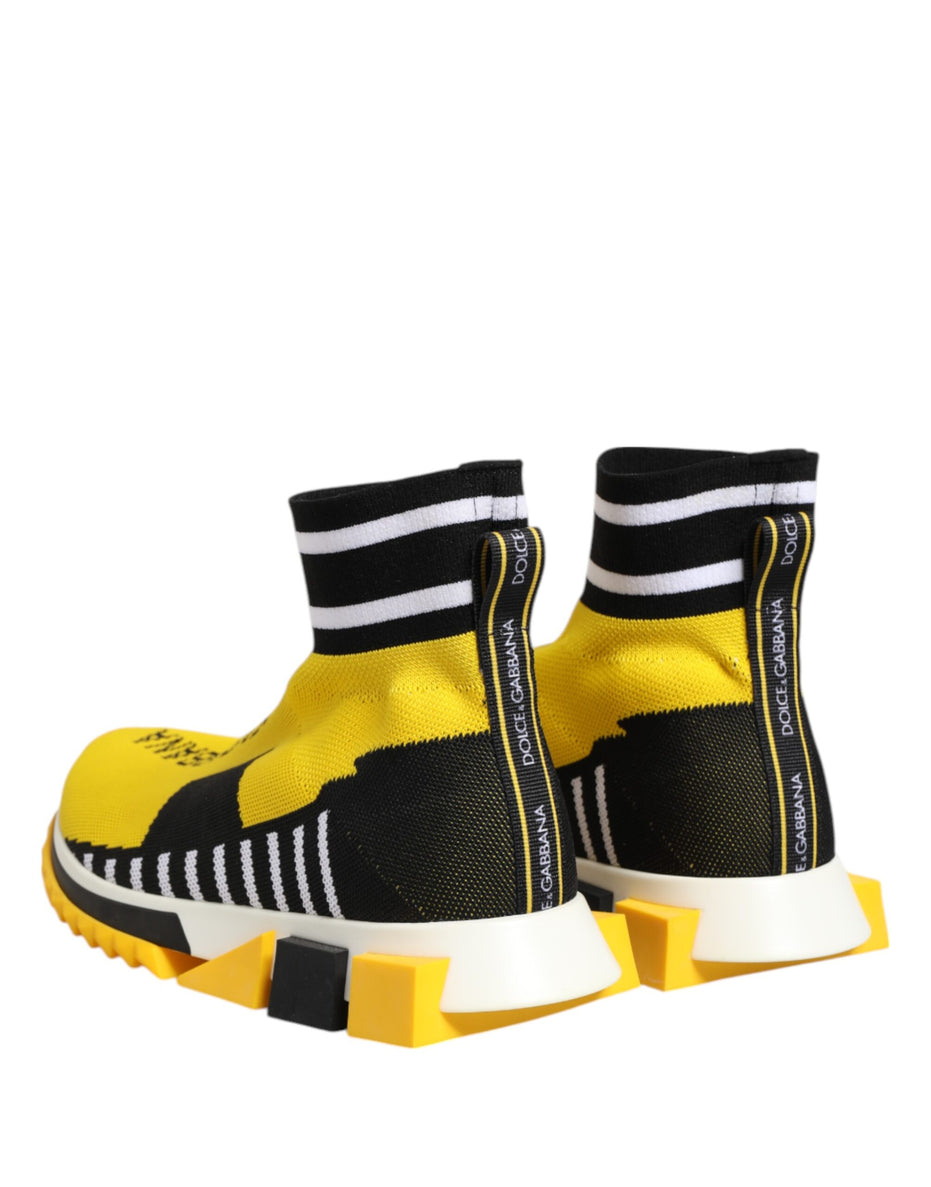 Dolce & Gabbana Κίτρινα Μαύρα Παπούτσια Sneakers Sorrento Socks