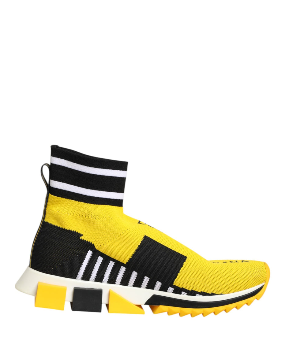 Dolce & Gabbana Κίτρινα Μαύρα Παπούτσια Sneakers Sorrento Socks