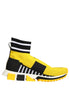 Dolce & Gabbana Yellow Black Sorrento Socks Sneakers Shoes