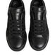 Dolce & Gabbana Black Floral Lace Low Top Sneakers Shoes