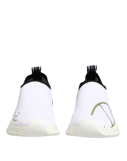 Dolce & Gabbana White Black Low Top Sorrento Sneakers Shoes