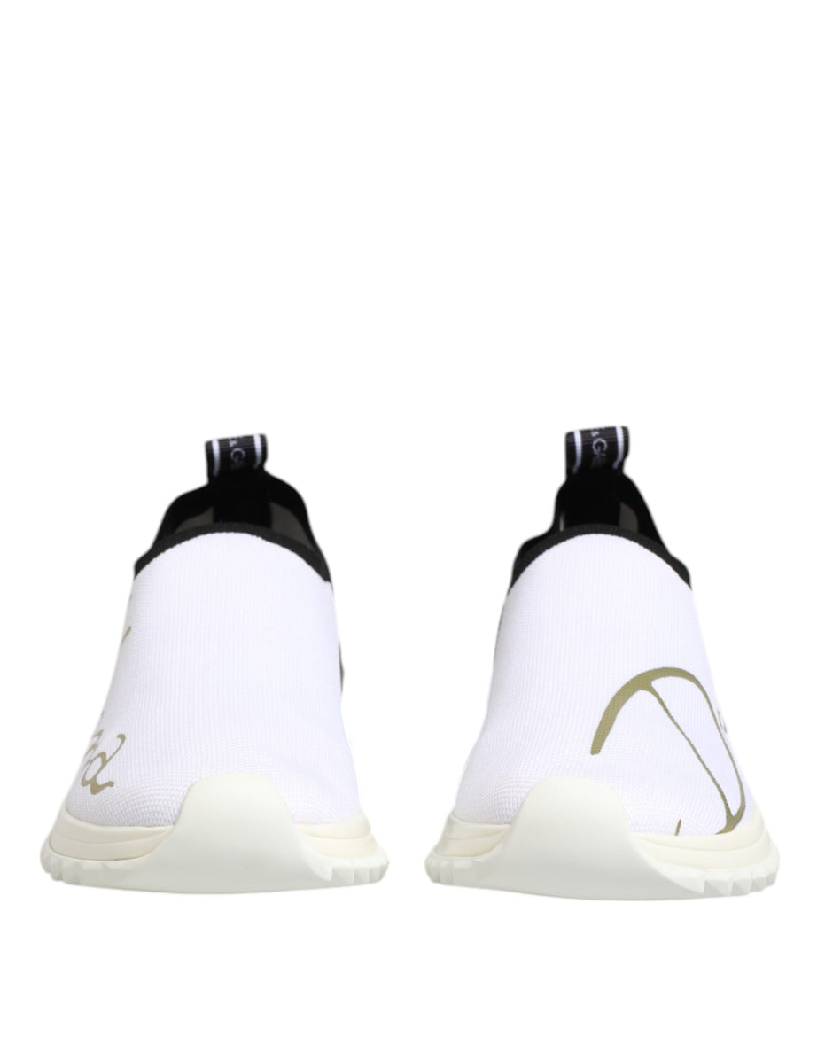 Dolce & Gabbana White Black Low Top Sorrento Sneakers Shoes