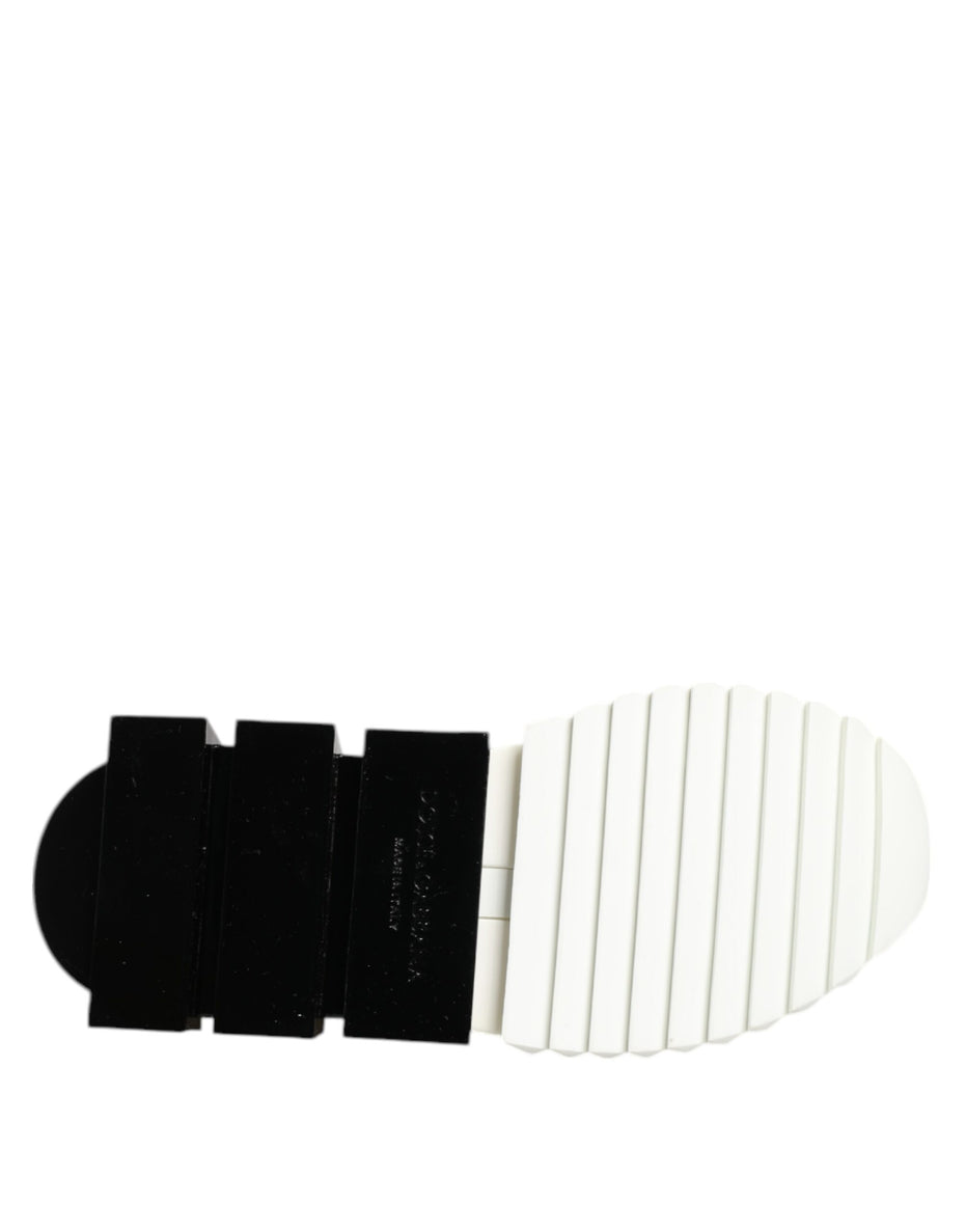 Dolce & Gabbana White Black Low Top Sorrento Sneakers Shoes
