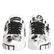 Dolce & Gabbana White Portofino Crystal Sneakers  Shoes