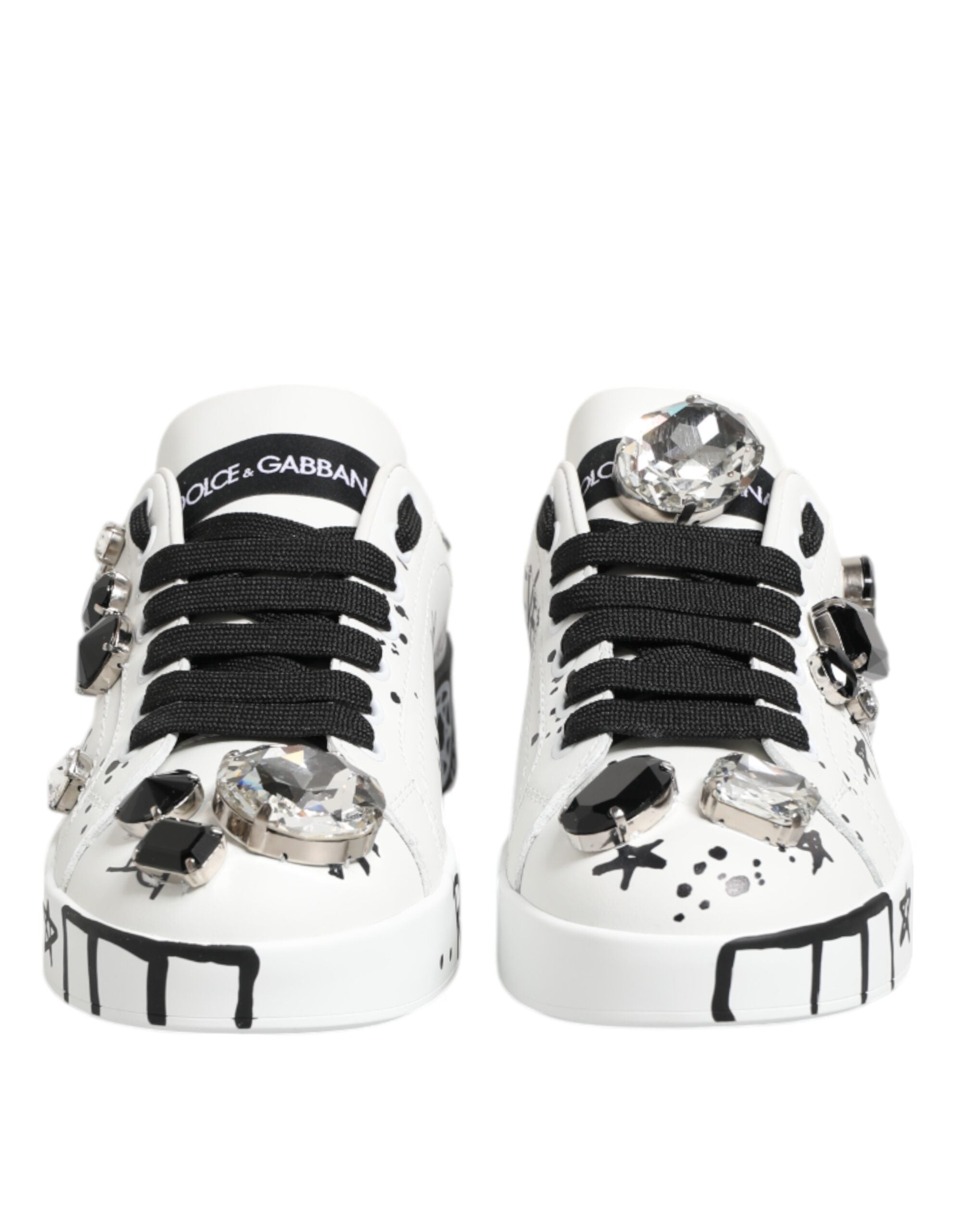 Dolce & Gabbana Λευκά Αθλητικά Παπούτσια Portofino Crystal
