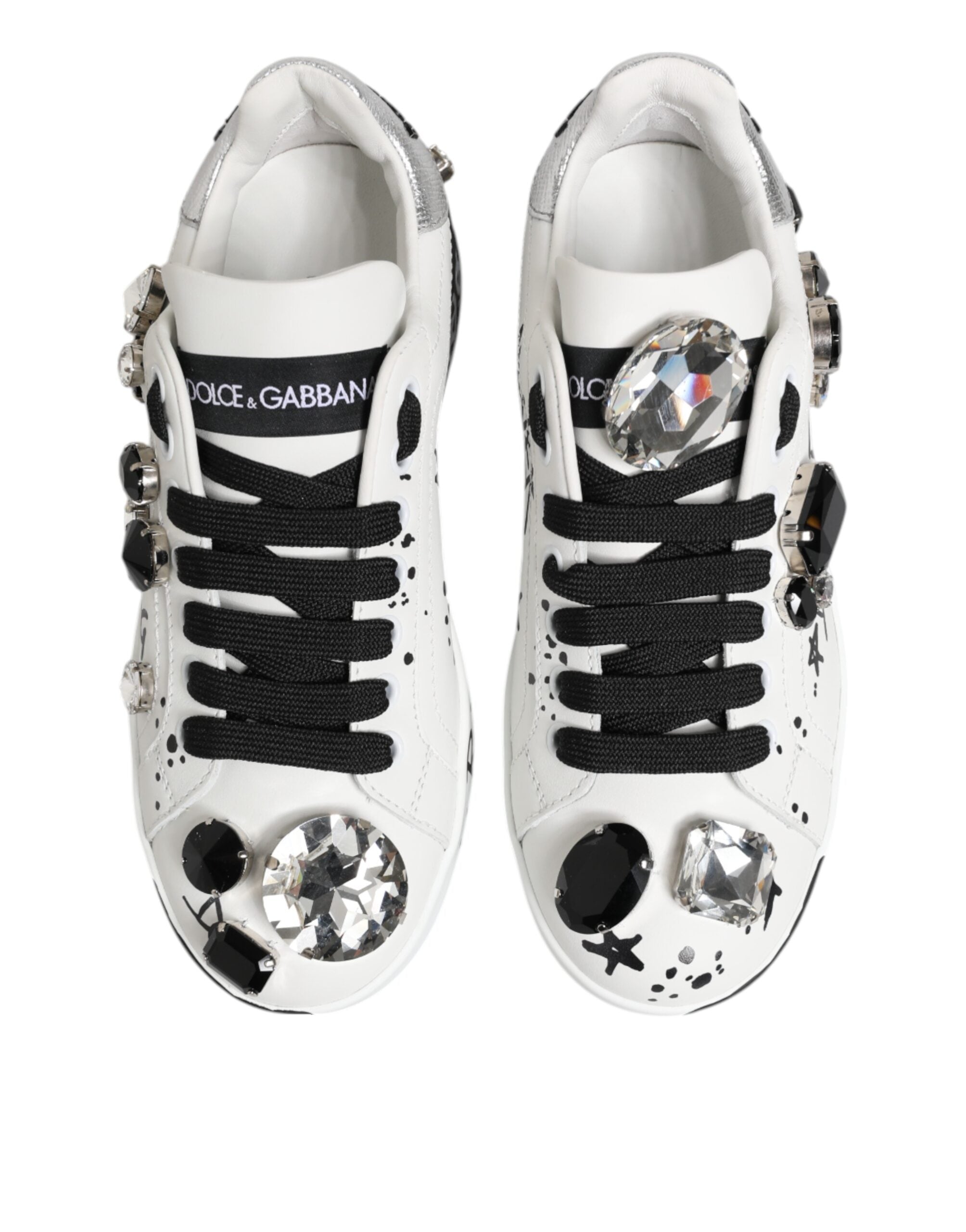 Dolce & Gabbana Λευκά Αθλητικά Παπούτσια Portofino Crystal