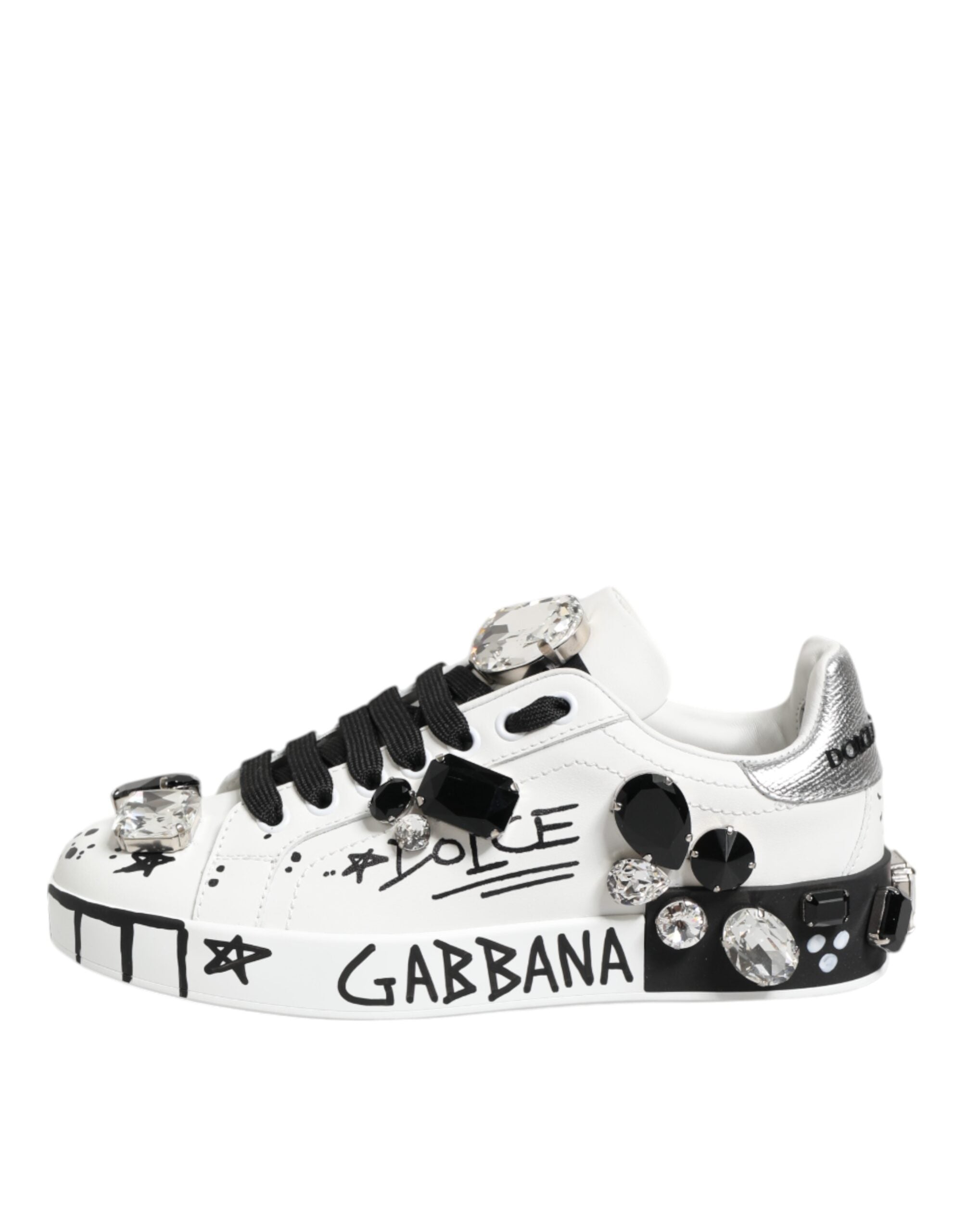 Dolce & Gabbana Λευκά Αθλητικά Παπούτσια Portofino Crystal