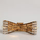 Dolce & Gabbana Gold Tone Brass Bow Crystal Faux Pearl Embellished Brooch