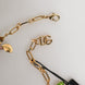Dolce & Gabbana Gold Brass Logo Detail Floral Fashion Jewelry Necklace