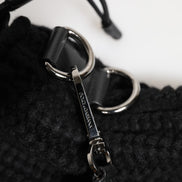 Dolce & Gabbana Black Cashmere Knitted Leather Shoulder Women Borse Bag