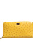 Dolce & Gabbana Yellow Leather Logo Plaque Zip Around Continental Wallet