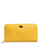 Dolce & Gabbana Yellow Leather Logo Plaque Zip Around Continental Wallet