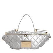 Dolce & Gabbana Silver Quilted Filled Crossbody Shoulder Bag SICILY Bag