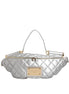 Dolce & Gabbana Silver Quilted Filled Crossbody Shoulder Bag SICILY Bag