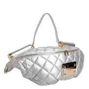 Dolce & Gabbana Silver Quilted Filled Crossbody Shoulder Bag SICILY Bag