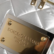 Dolce & Gabbana Silver Quilted Filled Crossbody Shoulder Bag SICILY Bag