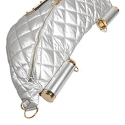 Dolce & Gabbana Silver Quilted Filled Crossbody Shoulder Bag SICILY Bag