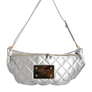 Dolce & Gabbana Silver Quilted Filled Crossbody Shoulder Bag SICILY Bag