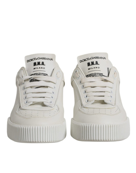 Dolce & Gabbana White Miami Leather Low Top Sneakers Shoes