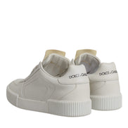 Dolce & Gabbana White Miami Leather Low Top Sneakers Shoes