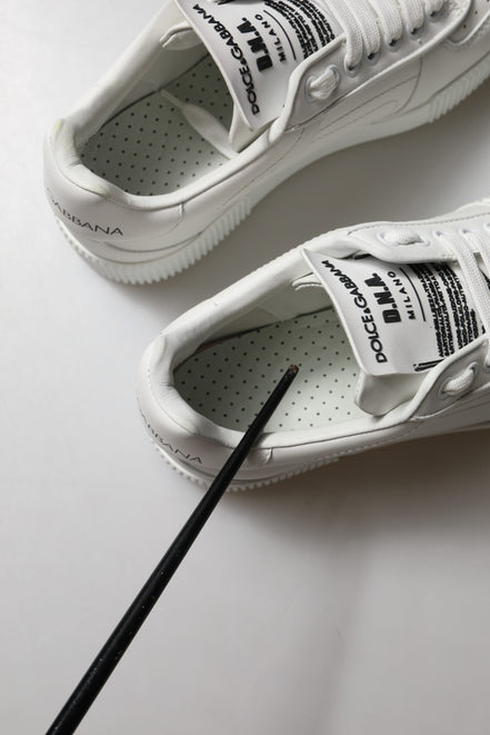 Dolce & Gabbana White Miami Leather Low Top Sneakers Shoes