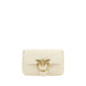 PINKO White Calf Leather Bos Taurus Shoulder Bag