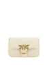 PINKO White Calf Leather Bos Taurus Shoulder Bag
