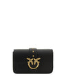 PINKO Black Calf Leather Bos Taurus Shoulder Bag