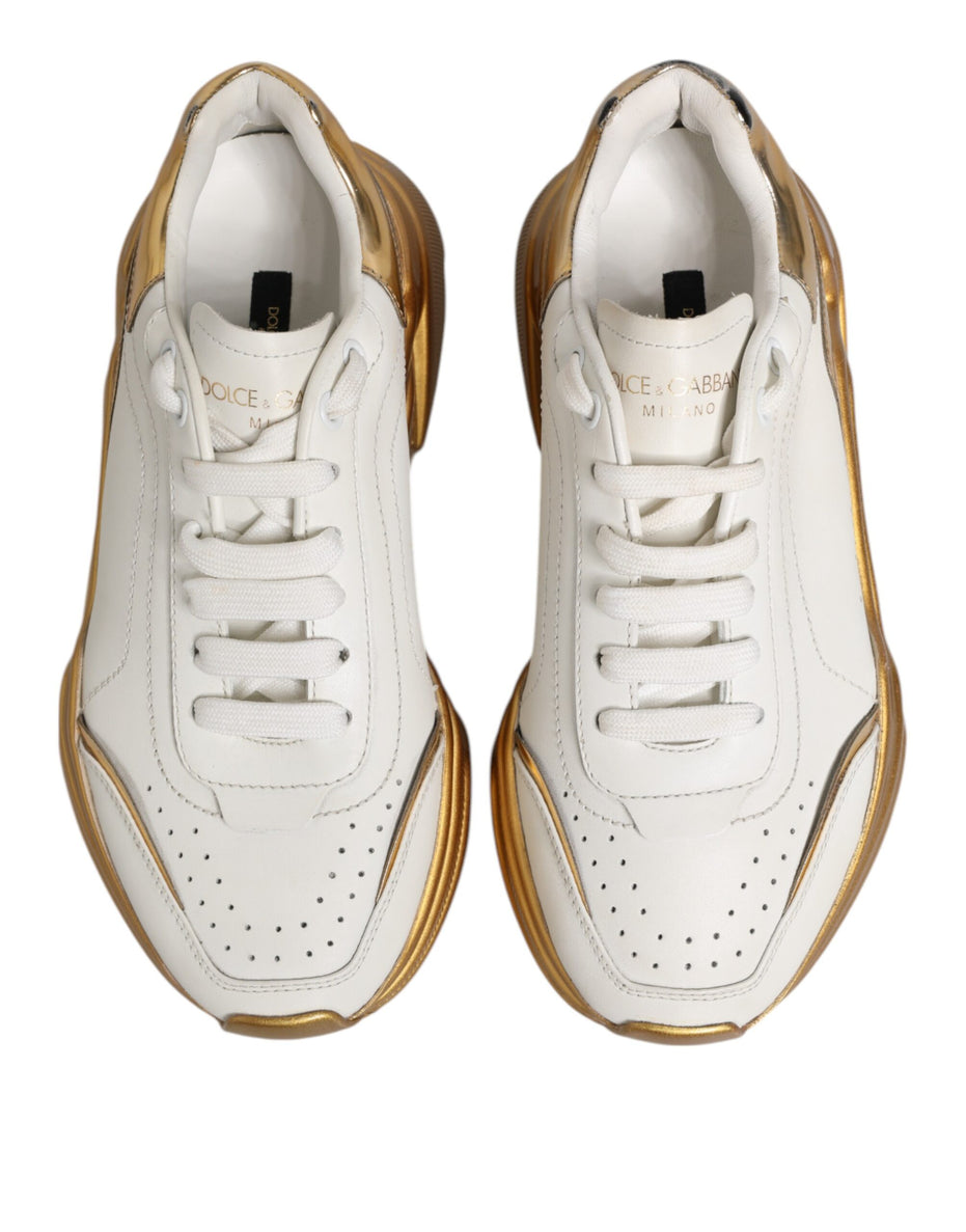 Γυναικεία Παπούτσια Sneakers Dolce & Gabbana Λευκόχρυσα Δερμάτινα DAYMASTER