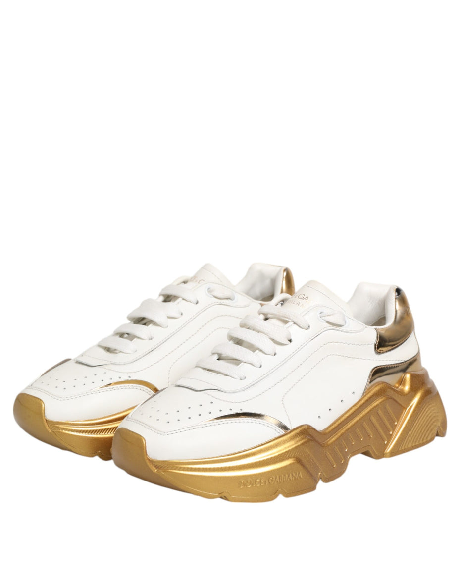 Γυναικεία Παπούτσια Sneakers Dolce & Gabbana Λευκόχρυσα Δερμάτινα DAYMASTER