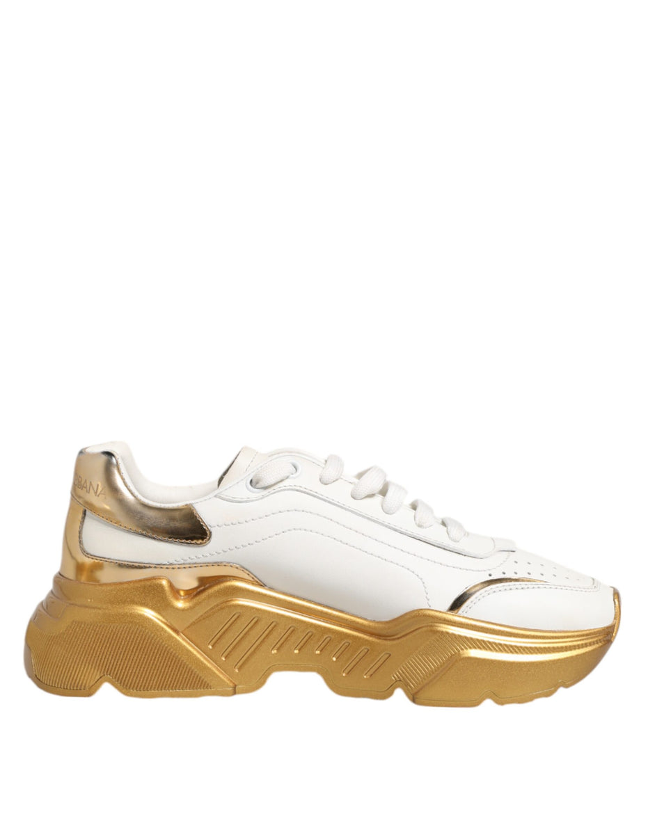 Γυναικεία Παπούτσια Sneakers Dolce & Gabbana Λευκόχρυσα Δερμάτινα DAYMASTER