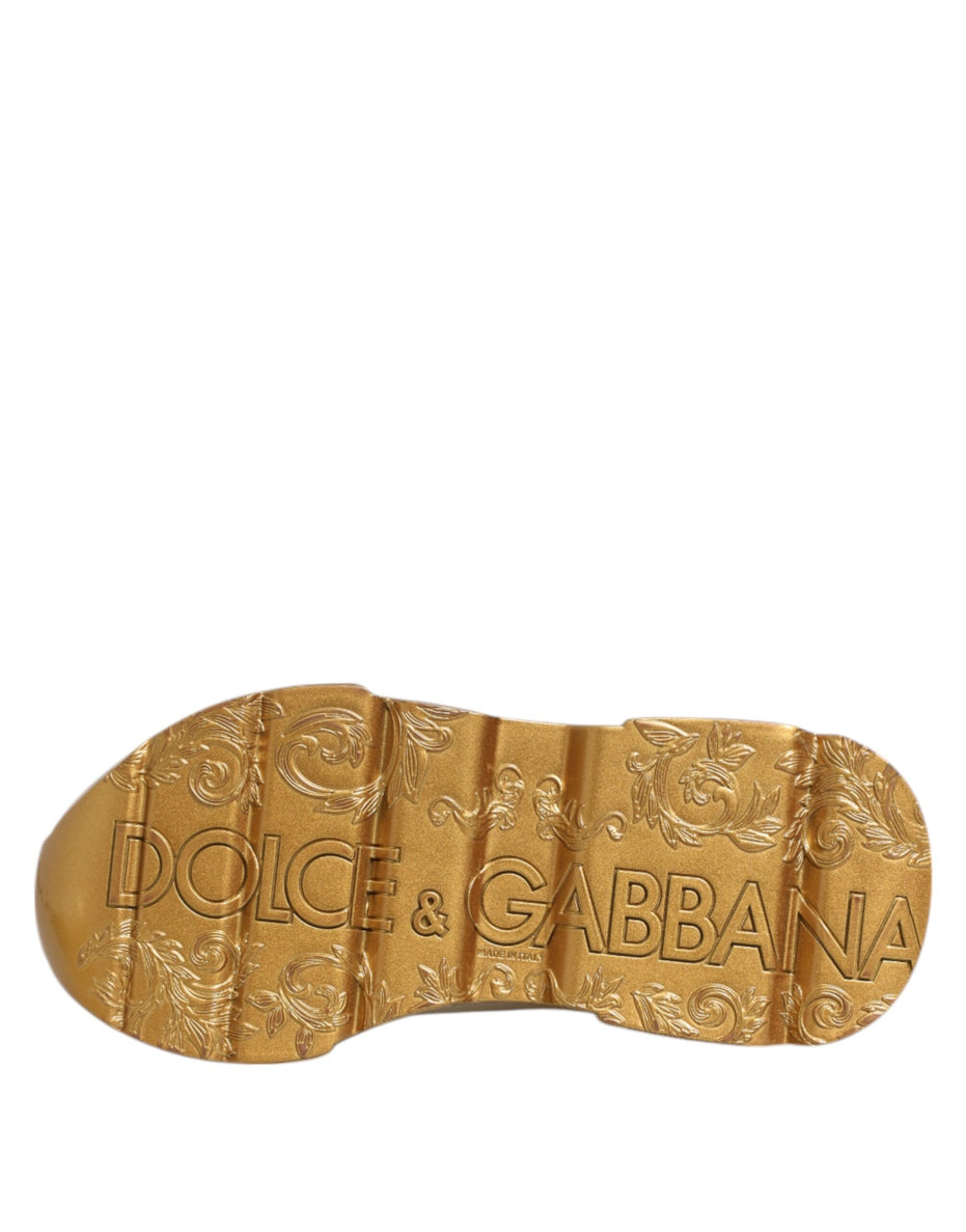 Γυναικεία Παπούτσια Sneakers Dolce & Gabbana Λευκόχρυσα Δερμάτινα DAYMASTER
