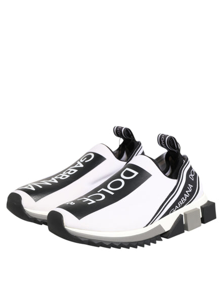 Dolce & Gabbana Black White Slip On Sorrento Sneakers Shoes