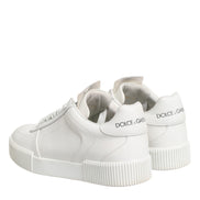 Dolce & Gabbana White Miami Leather Low Top Sneakers Shoes