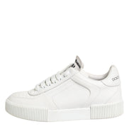 Dolce & Gabbana White Miami Leather Low Top Sneakers Shoes